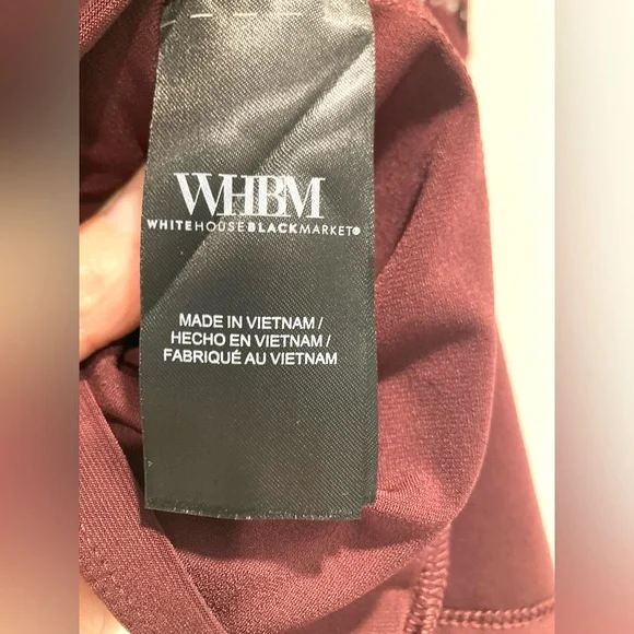 NWOT White House Black Market Flutter Sleeve Lace Shell Top Burgundy Wine Size 4 - Picture 10 of 10